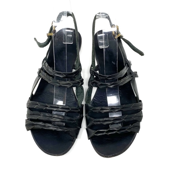 Urban Outfitters | Ecote | Black Leather Braided Sandals Size 8 - Picture 4 of 10